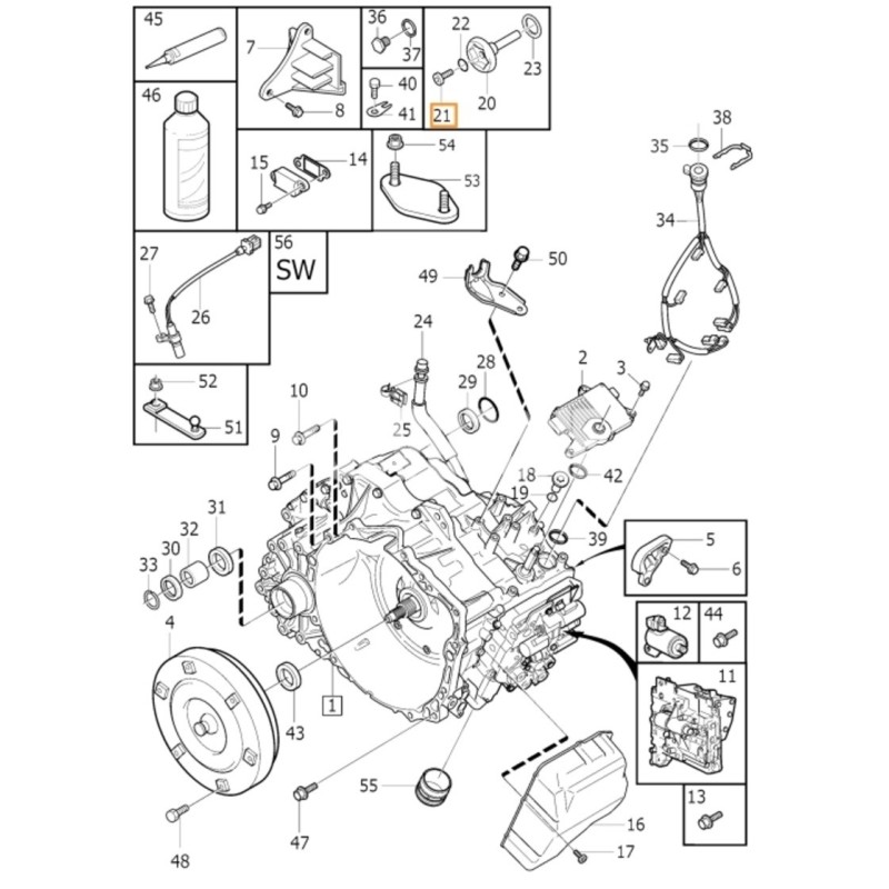 Caja de cambios automática Aisin TG-81SC (W8AWA/AWF8F45/GA8F22AW/AF50)