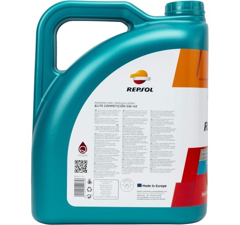 REPSOL Elite Competicion 5W-40 Aceite De Motor Para Coche, 5L